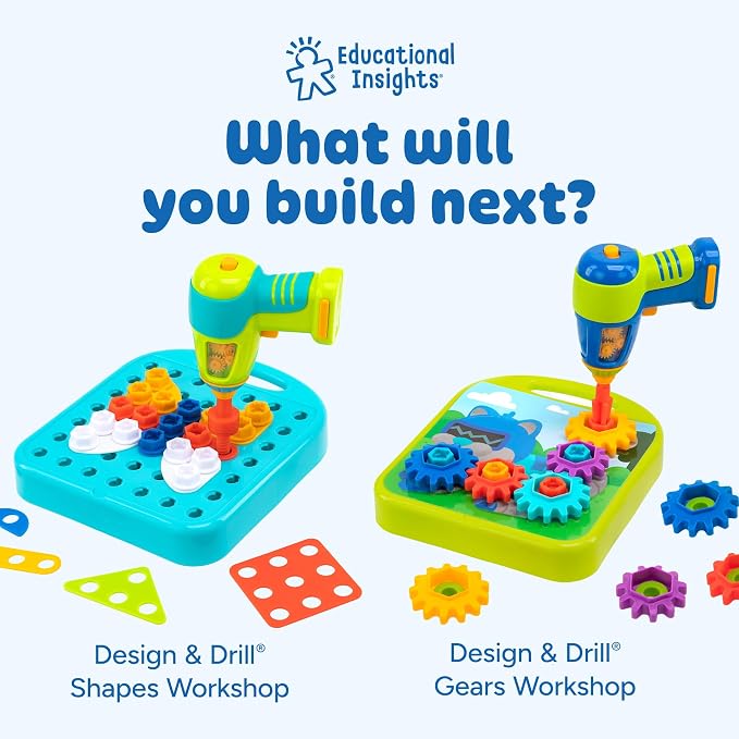 Educational Insights Design & Drill ABCs & 123s - Building Construction Toys for Toddlers, Kids Tool Set with Drill Toy, Preschool Learning Activities, Toddler STEM Toys for 3+ Year Old - Image 6