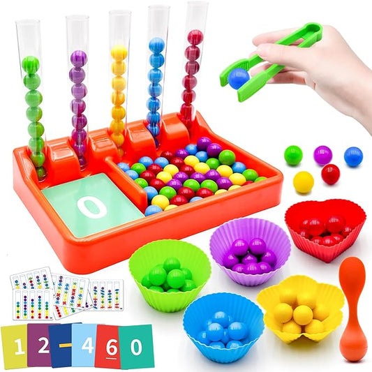 Counting and Color Sorting Toys for Toddlers, Clip Bead Matching by Bmcndq
