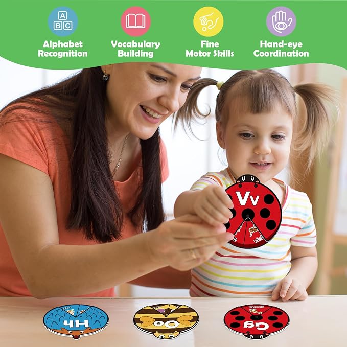 Kasfalci Alphabet Cards, Alphabet Learning Toys, ABC Learning for Toddlers, Letter Matching Game, Sight Words, Kindergarten Preschool Learning Activities, Montessori Educational Toy for Kids - Image 4