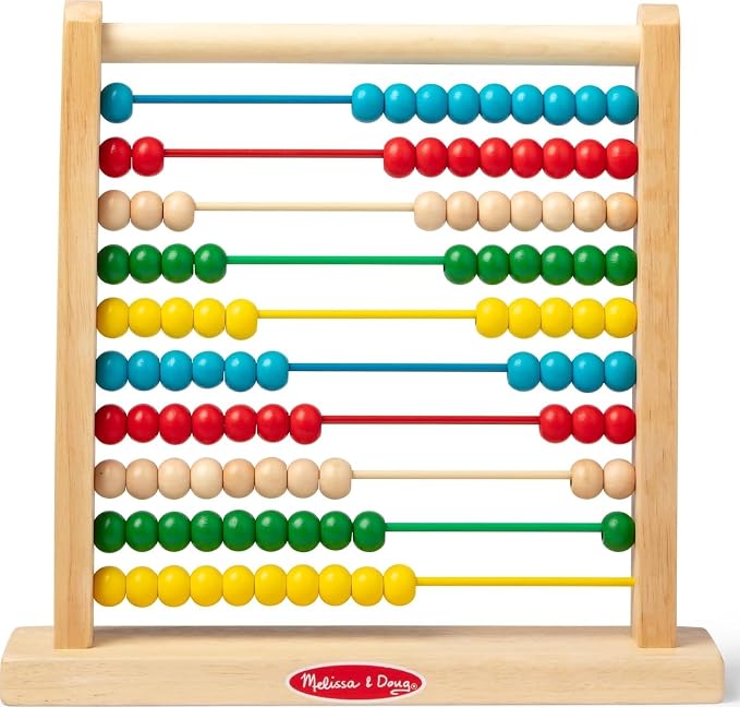 Melissa & Doug Abacus Classic Wooden Toy with 100 Beads - Preschool Learning Activities and Math Games for Kids, Homeschool Essentials for Ages 3+ by Unknown