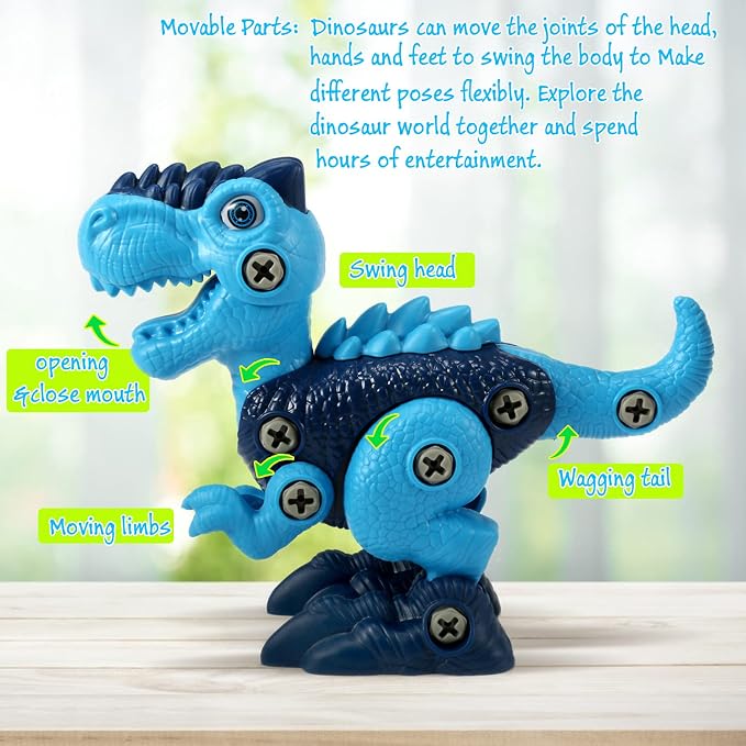 Dinosaur STEM Toys for Kids 3-5, Take Apart Dinosaur Toys with Electric Drill, Educational Building Toy & Construction Set, DIY Christmas Birthday Gifts for 3 4 5 6 7 8 Years Old Boys and Girls - Image 3
