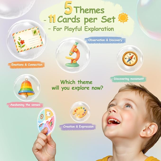 Kids Nature Scavenger Hunt – Outdoor Game for Kids | Laminated Waterproof, Wipe-Clean | 55 Cards, 5 Themes, Spinner & Stickers, Soft-Touch | Ages 3–12 Stocking Stuffers - Image 3