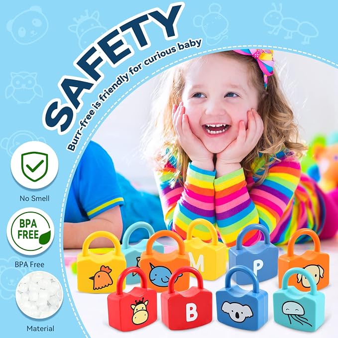 Alphabet Learning Toys, Lock and Key Toddler Toy for Ages 2-4, Preschool Learning Activities, Kindergarten Classroom Must Haves, ABC Montessori Toys for 3 Year Old - Image 6