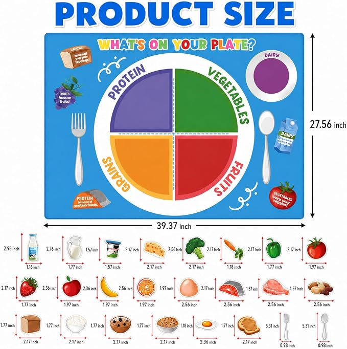 Cinrobiye My Plate Felt Activity Set, Nutrition Learning Food Groups Board, Preschool Interactive Sorting Game, Classroom Bulletin Board Educational Felt Teaching Aid for Homeschool & Learning Centers - Image 2