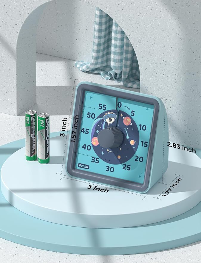 LIORQUE Visual Timer for Kids, 60 Minute Countdown Timer, Steel Blue - Image 6