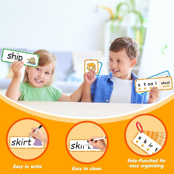 Kasfalci Blends & Digraphs Cards,Phonics Games,Speech Therapy Toys for Toddlers Kids,Learn to Read,Spelling Reading Learning Sight Word Games,kindergarten Preschool Learning Activities,Educational Toy - Image 3