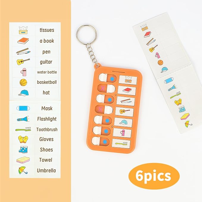 6 Pcs Portable Visual Schedule Keychain Checklist for Kids with Planning Sticker, Reminder Board Chore Chart ADHD Tools for Kids Adults for Daily Task Weekly Planning Memo Checklist Boards - Image 5