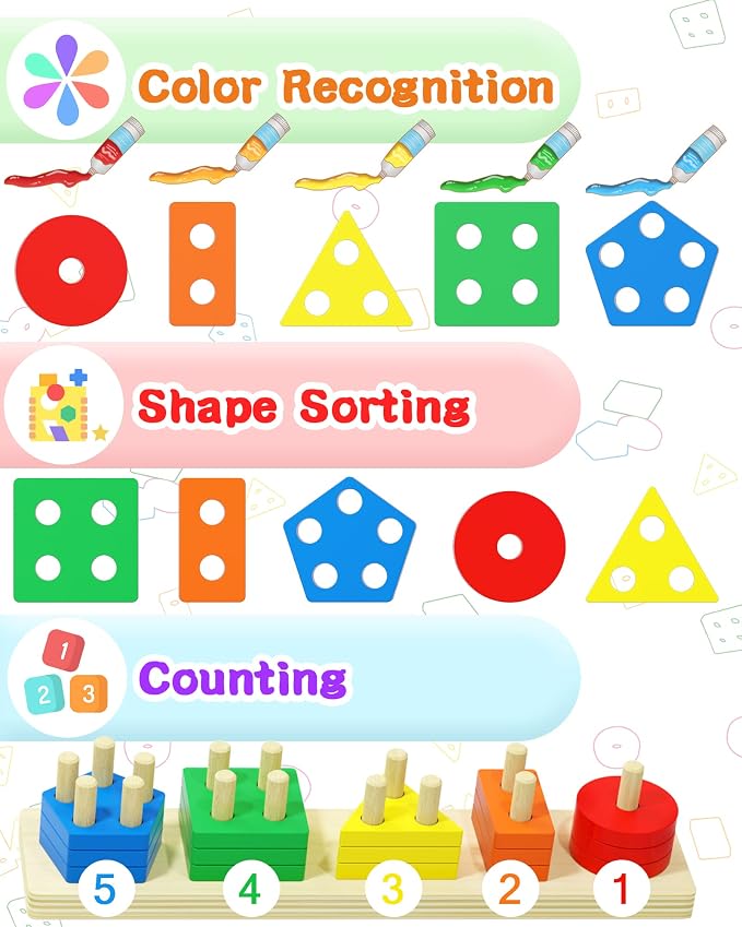Montessori Sensory Toys for 1 2 Year Old Boy Girl Gifts, Puzzle for Toddler - Image 3