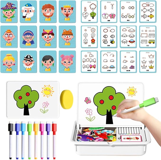 Magnetic Puzzle – 25x8x33cm | Magnetic Puzzles Face Dress Up Travel Game| Ma-gnetic Dress-Up Puzzles Jigsaw Puzzle Drawing Board | Educational Learning Toy for Toddler Kids Ages 3–6