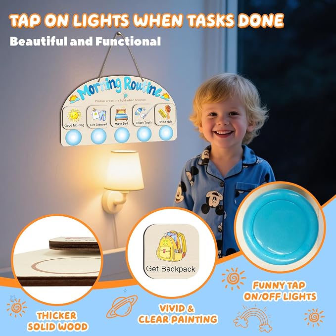Upgraded Morning Routine Chart for Toddlers, Visual Schedule Chart - Image 5