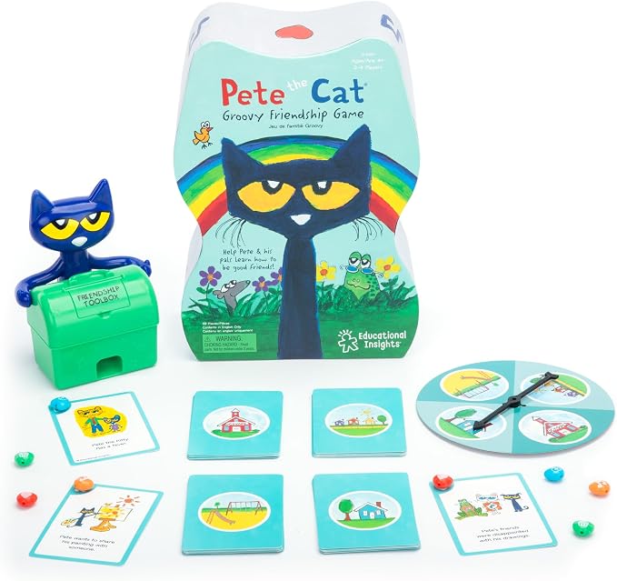 Educational Insights Pete the Cat Groovy Friendship Game - Preschool Board Games for Kids 4-6, Social Emotional Learning Games for Kids, Skill-Building Toddler Matching Game, Family Fun with Toddlers by EducationalInsights