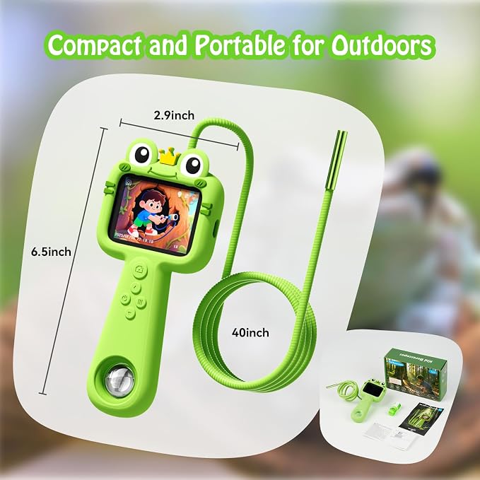 Kids Borescope with Light Borescope Camera for Kids Rechargeable STEM Science Educational Outdoor Toy with 32GB Card Nature Outside Exploration Birthday Gift for Boys Girls Ages 4,5,6,7,8,9,10,11,12 - Image 8