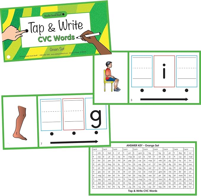 Really Good Stuff Tap and Write CVC Words, 120 Cards - Image 6