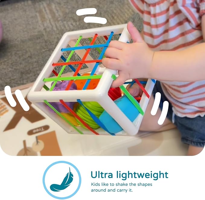 LiKee Montessori Activity Cube Toy, Sensory Shapes for Baby 12M+ - Image 3