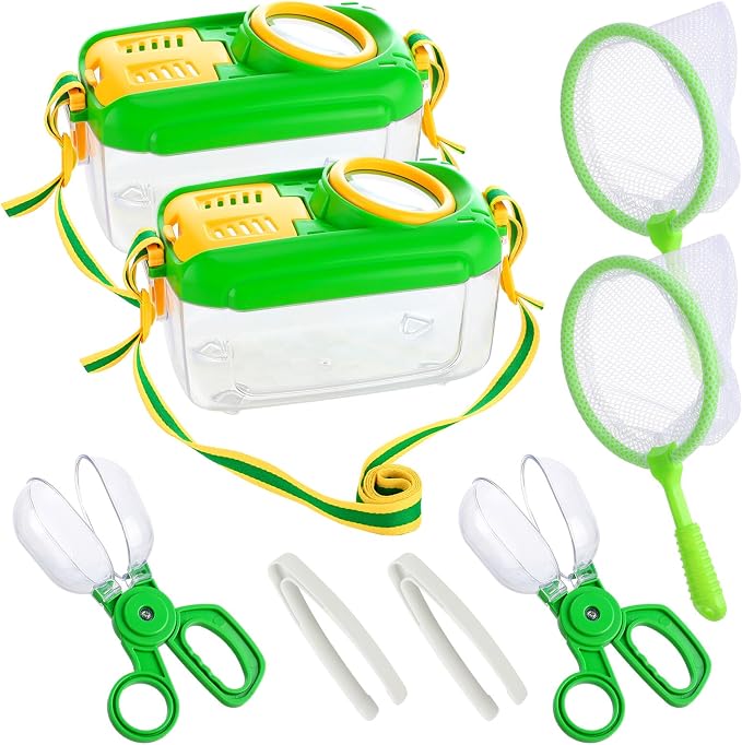 2 Sets Bug Catcher for Kids, Bug Catching Kit Gifts with Butterfly Net Toys by Biubee