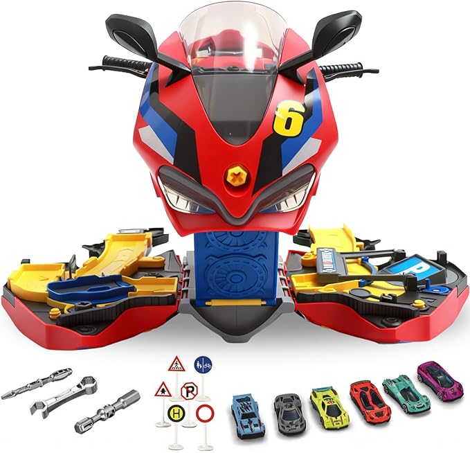 Take Apart Motorcycle Toys Kit, Motorcycle Model Toys for Kids Mechanic,Motorcycles Toy with Light, Sound & Spray for Toddlers 3+ Kids,Interactive Toy Engine Building Kit, Yellow