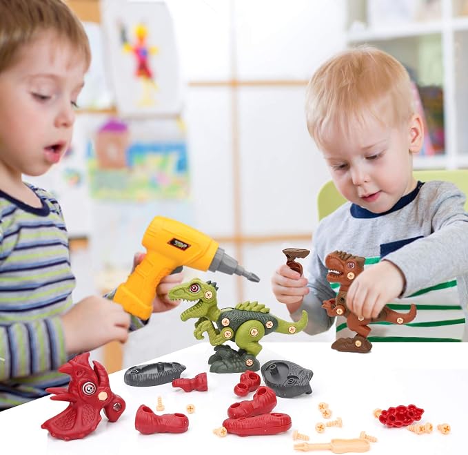 Sanlebi Take Apart Dinosaur Toys for 4 5 6 7 Year Old Boys Kids Building Toy Set with Electric Drill Construction Engineering Play Kit STEM Learning for Boys Girls Age 3 4 5 Year Old - Image 6