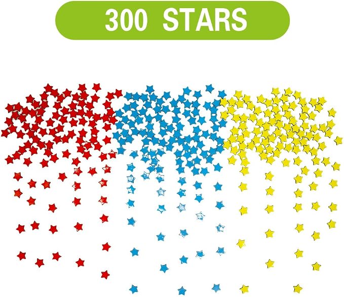 Magnetic Reward Behavior Star Chore Chart for One or Multiple Kids, Includes 8 Markers + 60 Foam Backing Illustrated Chores + 300 Stars in Red, Yellow, Blue. X- Large 17X12 inch. Hanging Loop READY! - Image 3