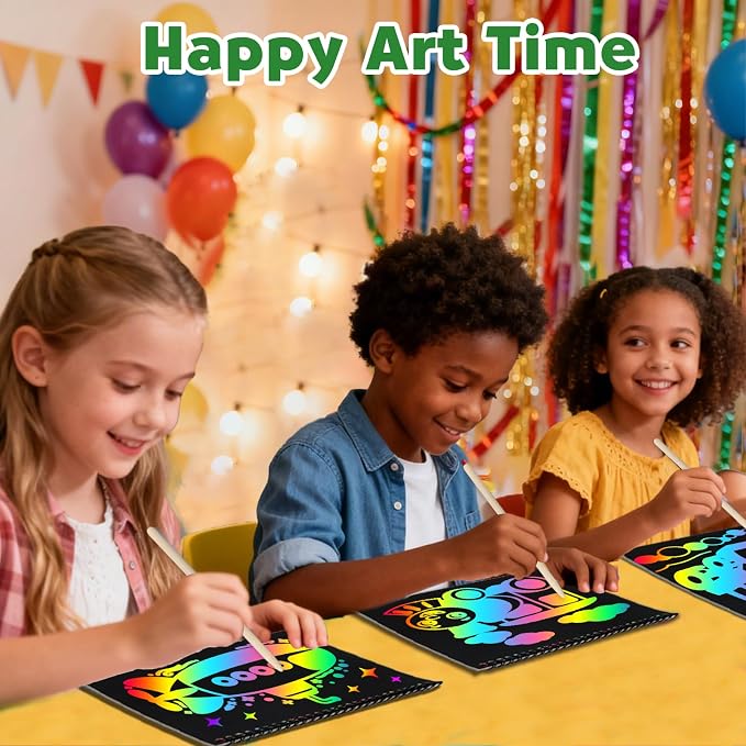 ZMLM Scratch Paper Art-Crafts Gift: 2 Pack Rainbow Notebooks Supplies Toys - Image 5