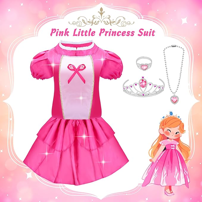 15 Pcs Princess Dress Up Clothes for Little Girl Role Play Costume Gift Set, Princess Mermaid Pretent Play Outfit Toys for Toddler Girls, Cosplay Birthday Party Gifts for Girls Age 3 4 5 6 7+ Year Old