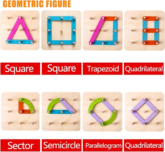 kizh Wooden Letter and Number Construction Activity Set Educational Preschool Toys Shape Color Recognition Pegboard Sorter Set Board Blocks Stack Sort for Toddler Kids Boys Girls Toy - Image 3