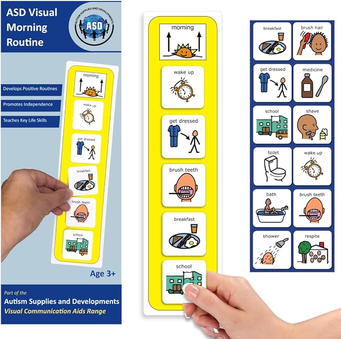 Morning Routine Chart, Visual Schedule for Kids with Autism/ASD (English) by AutismSuppliesandDevelopments