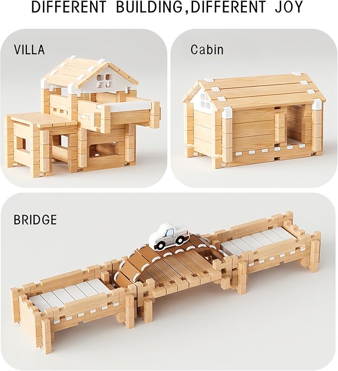 105Pcs Wooden Building Blocks Set, STEM Educational Toy for Kids 3-8 - Image 6