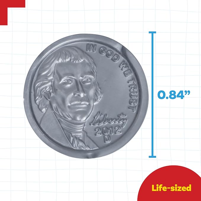 Learning Advantage Play Nickels, 100 Plastic Coins - Image 3