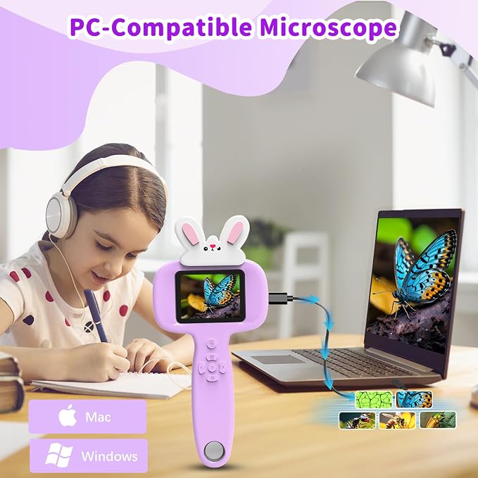 BLACKROOT Microscope for Kids, 2.4" Handheld Digital Pocket Microscope - Image 5