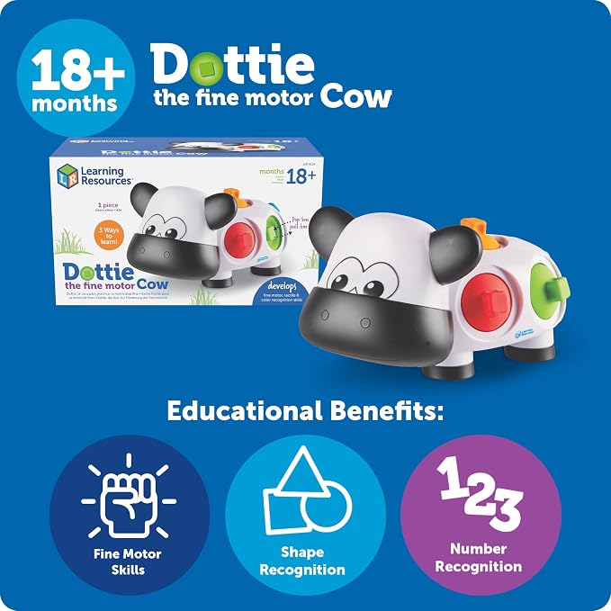 Learning Resources Dottie the Fine Motor Cow - Toddler Montessori Toys, Stacking Shape, Gifts For Boys And Girls, Sorting And Matching Skill Activities, Educational Games, Ages 18 Months+ - Image 5