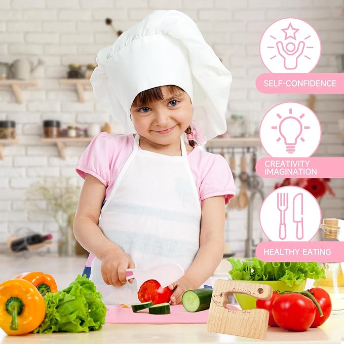 28PCS Toddler Knife Set - Kids Knifes for Real Cooking, Wooden Kids Kitchen Knife Set with Gloves Cutting Board Crinkle Cutters Kid Safe Knives, Toddlers Kitchen Tools (Crocodile 16PCS Set) - Image 4
