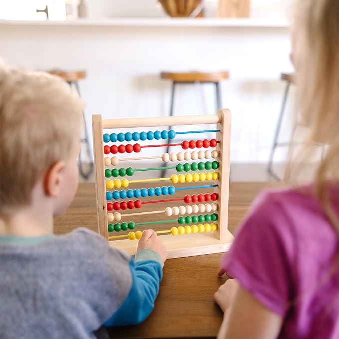 Melissa & Doug Abacus Classic Wooden Toy with 100 Beads - Preschool Learning Activities and Math Games for Kids, Homeschool Essentials for Ages 3+ - Image 6