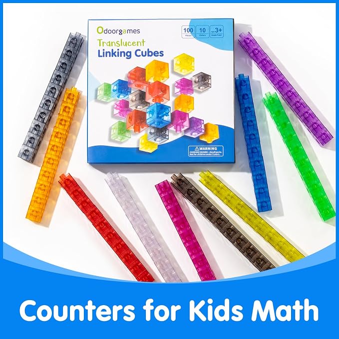 100 Pcs Translucent Linking Cubes – Light Table Manipulatives - Image 6