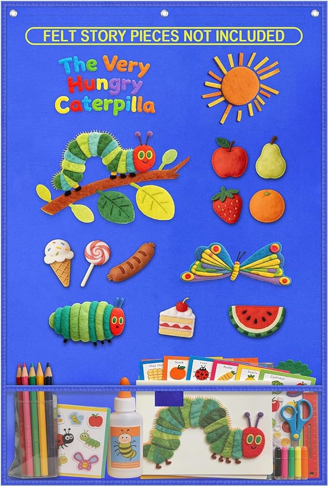 Large Felt Board for Toddlers, 24"x36" Felt Letter Board with Magnetic Strips & Grommets, Felt Bulletin Board Perfect for Interactive Storytelling & Play-Based Learning at Home or in the Classroom by AKAYOK