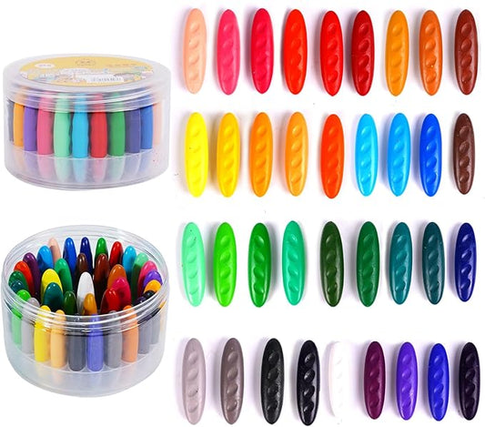 Peanut Crayons for Kids 36 Colors Washable Toddler Crayon, Non-Toxic Baby Crayon for Ages 2-4, 4-8 - Large Crayons for Toddlers 1-3, Coloring Art Supplies, Back to School Gift for Boys&Girls