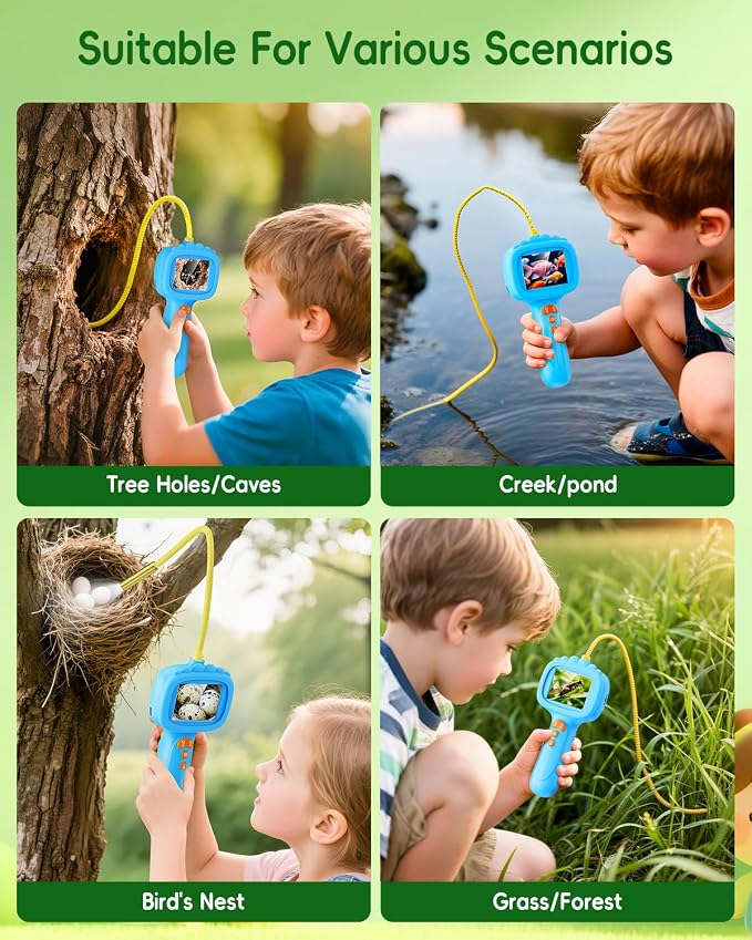 Borescope Snake Camera with Light for Kids, Outdoor Educational STEM Toys, Science Gifts for 5 Year Old Boy, Camping Nature Activities, Best Birthday Gift for Boys, Girls Ages 4,5,6,7,8,9,10(Blue) - Image 7