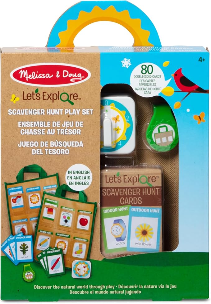 Melissa & Doug Let’s Explore Indoor/Outdoor Scavenger Hunt Play Set – 80 Double-Sided Cards - Image 3