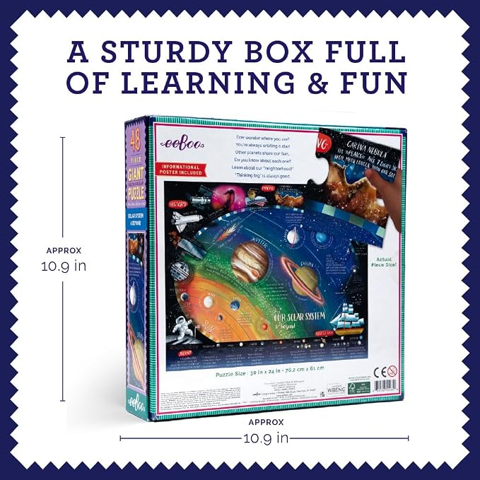 eeBoo Solar System 48 Giant Piece Children's Puzzle, 30" x 24" - Image 7