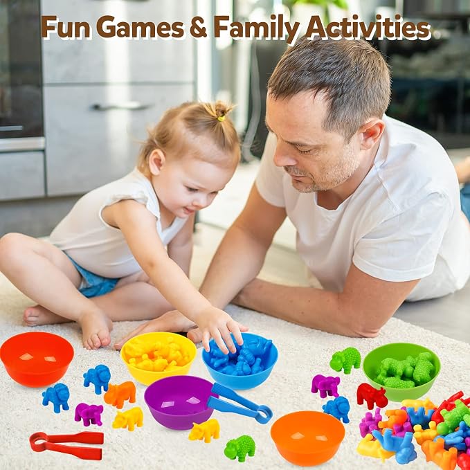 USATDD Counting Animal Toys Color Matching Games Preschool Learning Activities Sorting Stacking Toys Math Couting Educational Sensory Montessori Toy for Toddlers Kids Ages 3 4 5 - Image 6