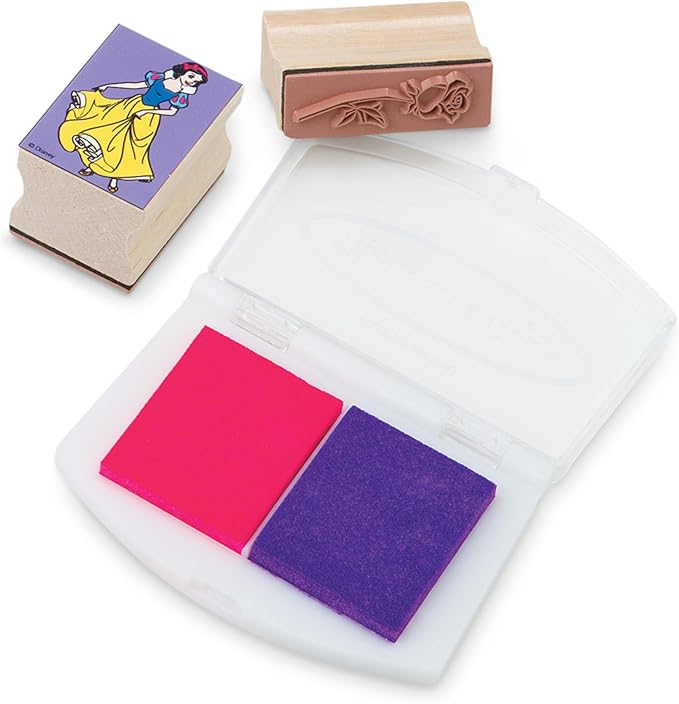 Melissa & Doug Disney Princess Wooden Stamp Set: 9 Stamps, 5 Colored Pencils, and 2-Color Stamp Pad Disney Princess Coloring, Stamps with Washable Ink, for Kids Ages 4+ - Image 4