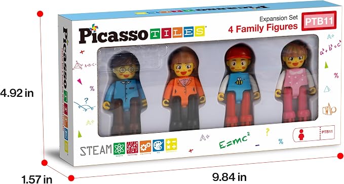 Picasso Toys Hedgehog Blocks 4 Family Action Character Figures Toddler Toy Construction Building Tile Block Expansion Pack Educational Add-on STEM Learning Smart Game Kit Toys Pretend Playset Age 3+ - Image 8