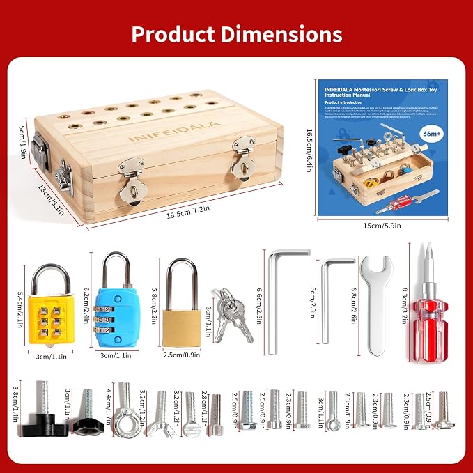 INIFEIDALA Montessori Busy Board Toys for 3 4 5 6 Year Olds - Image 8