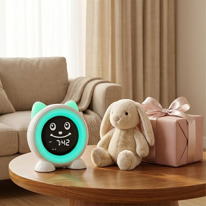 Toddlers Sleep Training Clock, Ok to Wake Clock with Red Green Light - Image 4