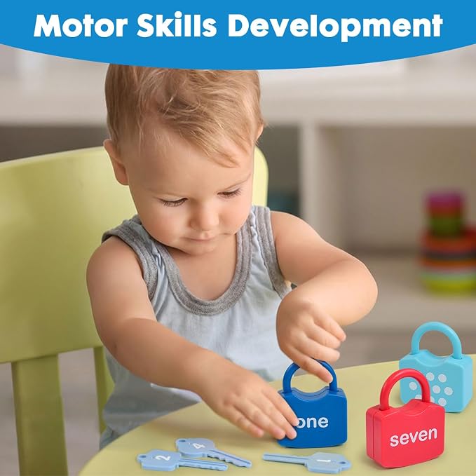 Montessori Toys for 3 Year Old, Preschool Activities Toys Games for Toddler, Lock & Key Counting Toys for Toddlers, Math Manipulatives for Preschool Kindergarten Learning & Education - Image 3