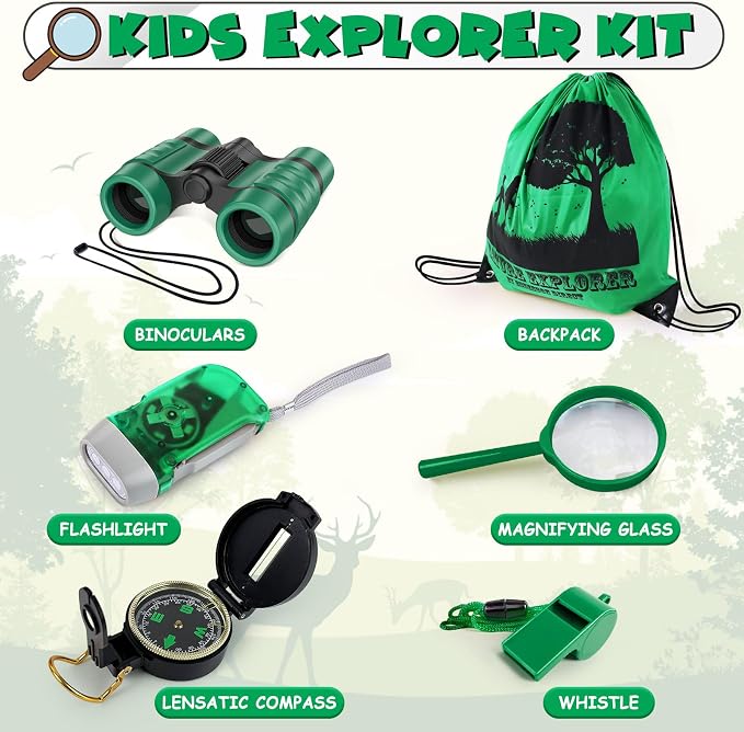 ESSENSON Kids Explorer Kit - Adventure Kit for Kids, Outdoor Explorer Kit with Binoculars, Summer Outdoor Toys for Kids Ages 4-8 - Image 2