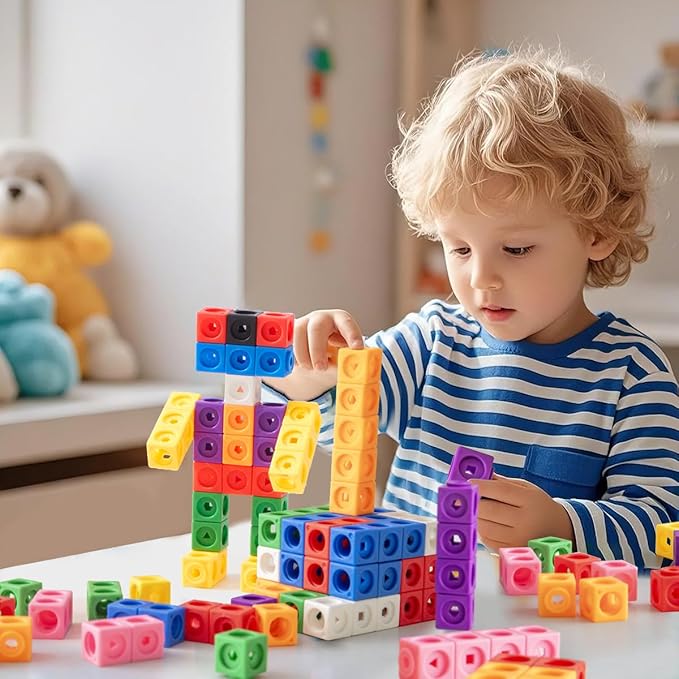 300 Pcs Linking Cubes for Math with Storage Boxes, Kids Counting Blocks for Math STEM Connecting Cubes Math Manipulatives Classroom Learning Supplies for Preschool and Elementary Aged Kids - Image 7