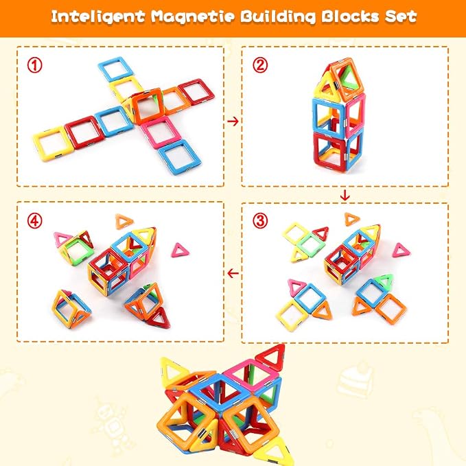 Upgraded Magnetic Blocks Tough Tiles STEM Toys for 3+ Year Old Boys & Girls - Image 5