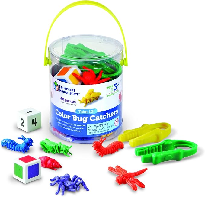 Learning Resources Take 10! Color Bug Catchers, Fine Motor Skills, For 2-4 Players, Ages 3+ by LearningResources