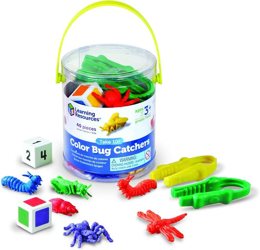 Learning Resources Take 10! Color Bug Catchers, Fine Motor Skills, For 2-4 Players, Ages 3+ by LearningResources
