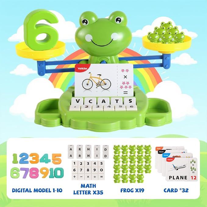 Snugzy Frog Balance Counting Toys Math Game Montessori Toys Learning Games for Kids Educational Toy Gifts for Boys Girls Age 5-7 - Image 3